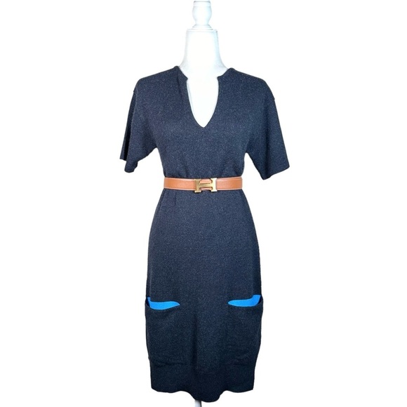 HERMES 100% Cashmere Neck Shift Dress - Picture 1 of 15